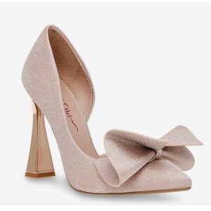Betsey Johnson Nobble Pump heel size 7.5 champagne color bridesmaid bridal